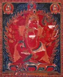Dancing Red Ganapati of the Three Red Deities